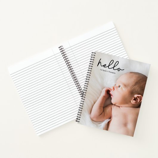 Baby Journal mit Foto und Name Personalisiert Notizblock (Innenseite)