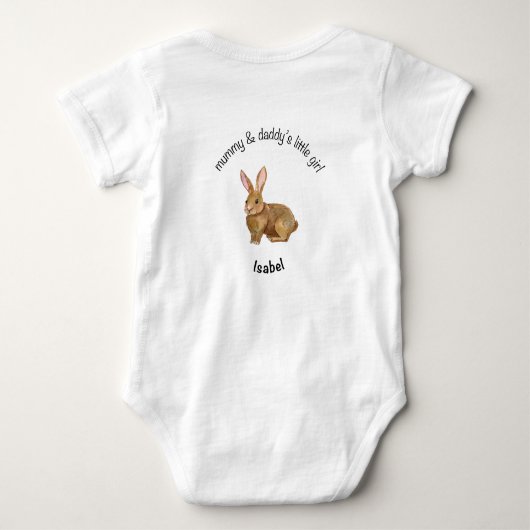 BABY JUMP ANZUG 6 MONATE WEISS MIT BROWN BUNNY BABY STRAMPLER (Rückseite)