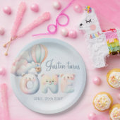 Baby Junge 1. Geburtstag Teddybär Heißluftballon Pappteller (Party)