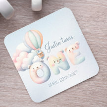 Baby Junge 1. Geburtstag Teddybär Heißluftballon