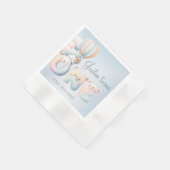 Baby Junge 1. Geburtstag Teddybär Heißluftballon Serviette (Ecke)