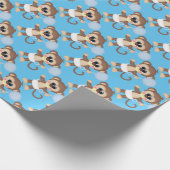 Baby-Junge-Affe gekacheltes Packpapier (Ecke)