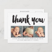 Baby-Junge danken Ihnen der 3 Ankündigungspostkarte (Vorne/Hinten)