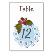 Baby-Junge Dusche blaue Perlen Blume niedlicher Sp Tischnummer (Rückseite)