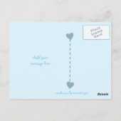 Baby-Junge-Foto dankt für das Geschenk blau und gr Postkarte (Rückseite)