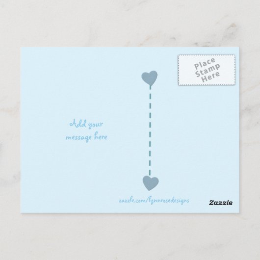 Baby-Junge-Foto dankt für das Geschenk blau und gr Postkarte (Rückseite)