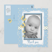 Baby-Junge Foto dankt für Geschenk mit Schmetterli Postkarte (Vorne/Hinten)