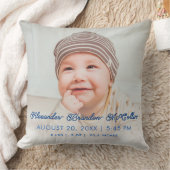 Baby-Junge Foto & GEBURT STATS Kinderzimmer Kopfki Kissen (Decke)