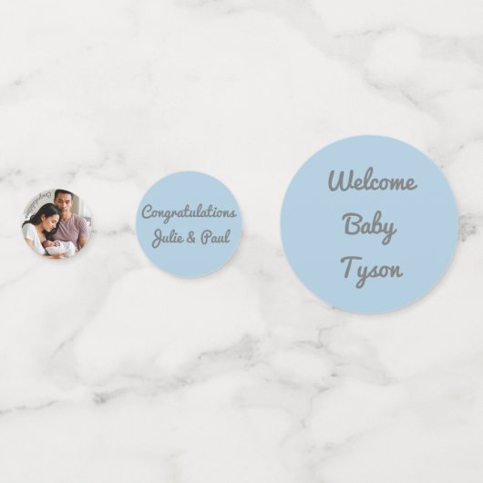 Baby-Junge-Foto Konfetti (Rückseiten)