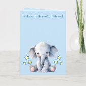 Baby-Junge Gratulation Elefant blau Karte (Rückseite)