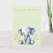 Baby-Junge Gratulation Elefant Grün Karte (Rückseite)