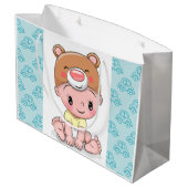 Baby Junge Große Geschenktüte (Rückseite Schrägansicht)