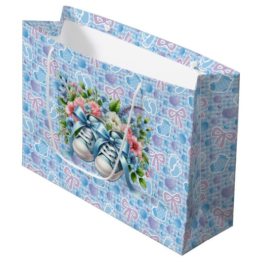 Baby Junge Große Geschenktüte (Vorderseite Schrägansicht)