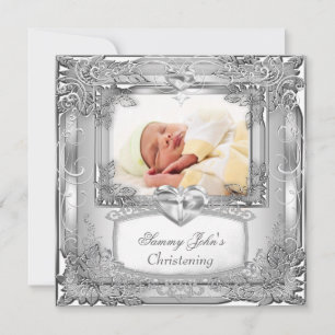 Baby Junge oder Mädchen Silber Tauf Kreuz Ankündigung