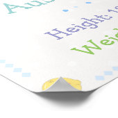 Baby Junge personalisiert Geburtsdatum Poster (Ecke)