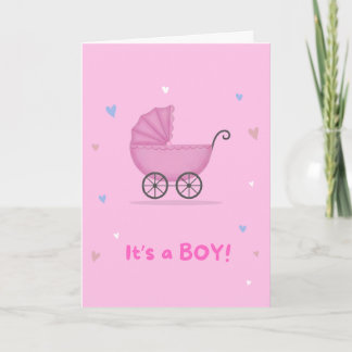 Baby-Junge rosa Geschenkkarte Feiertagskarte
