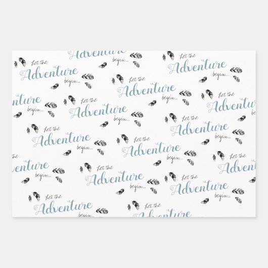 Baby Junge Rustikales Abenteuer Babydusche Geschenkpapier Set (Vorderseite 2)