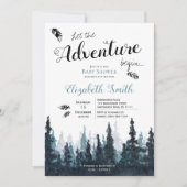 Baby Junge Rustikales Abenteuer Thema Babydusche Einladung (Vorderseite)