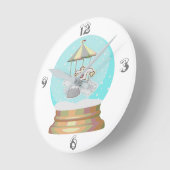 Baby Junge Winterschnee Yeti Schneedecke Runde Wanduhr (Winkel)