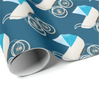 Baby-Jungeblaues Vintages Strollers-Muster