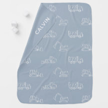 Baby Jungen Baustellenfahrzeug Hellblauer Name