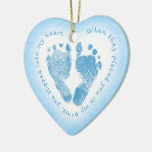 Baby-Jungen-blaue Abdruck-Foto-Verzierung Keramik Ornament (Links)