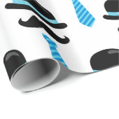 Baby-Jungen-blauer Schnurrbart Lil kleiner Mann Geschenkpapier (Rolleneckpunkt)