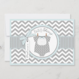 Baby-Jungen-Bogen-Krawatten-Zickzack Einladung