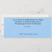 Baby-Jungen-Duschen-Einladungs-Cartoon-Spaß Einladung (Rückseite)