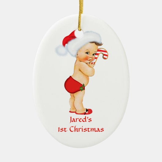 Baby-Jungen-erste Keramik Ornament (Vorne)