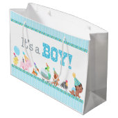 Baby Jungen Große Geschenktüte (Rückseite Schrägansicht)