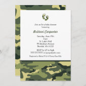 Baby-Jungen-Grün-Tarnungs-Dusche lädt Füße Einladung (Vorne/Hinten)