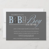 Baby Jungen| Holzkohle Einladung (Vorderseite)