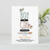 Baby-Jungen-oder Mädchen-Enten, die Geschlecht Einladung (Stehend Vorderseite)