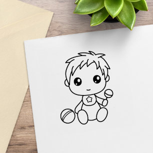 Baby-Jungen-Strampler Color Me Gummistempel