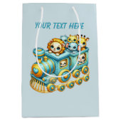 Baby-Jungen-Zug anpassbar Mittlere Geschenktüte (Vorderseite)