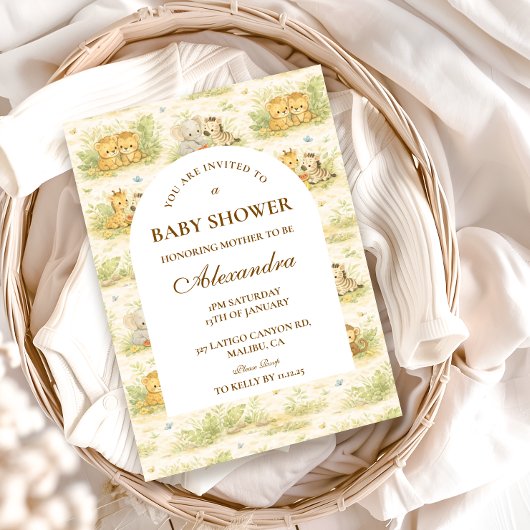 Baby Jungle Animals Baby Shower Einladung