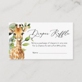 Baby Jungle Animals Diaper Raffekarte Begleitkarte