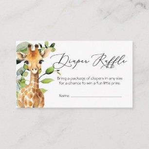Baby Jungle Animals Diaper Raffekarte Begleitkarte