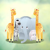 Baby Jungle Animals Fensteraufkleber (Blatt 3)