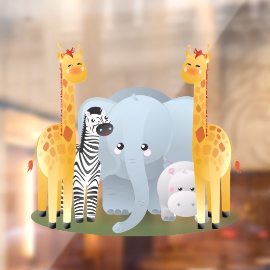 Baby Jungle Animals Fensteraufkleber (Blatt 2)