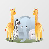 Baby Jungle Animals Fensteraufkleber (Blatt)