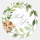 Baby Jungle Animals Round Stickers (Vorderseite)