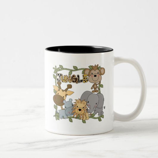 Baby Jungle Animals Tshirts and Gifts Zweifarbige Tasse (Rechts)