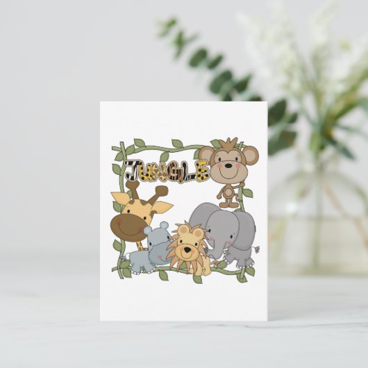 Baby Jungle Animals Tshirts und Geschenke Postkarte (Stehend Vorderseite)