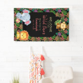 Baby Jungle Animals Wild One Baby Shower Banner (Insitu)