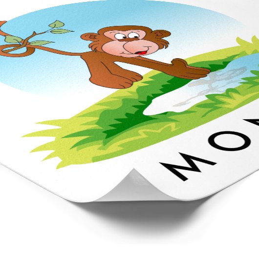 Baby Jungle Monkey Poster (Ecke)