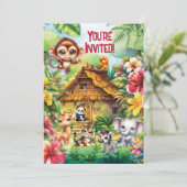 Baby Jungle Party Einladung (Stehend Vorderseite)