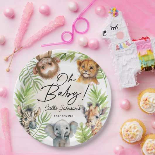 Baby Jungle Safari Animal Pappteller (Party)