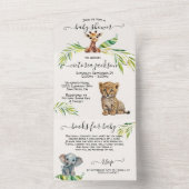 Baby Jungle Safari Baby Dusche All In One Einladung (Innen Boden)
